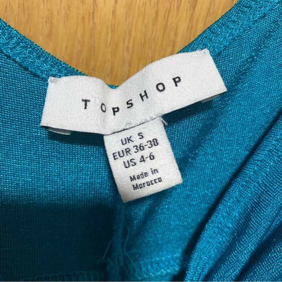 Topshop Slinky Cut Out Teal Jumpsuit - Size 4-6 - Picture 6 of 8
